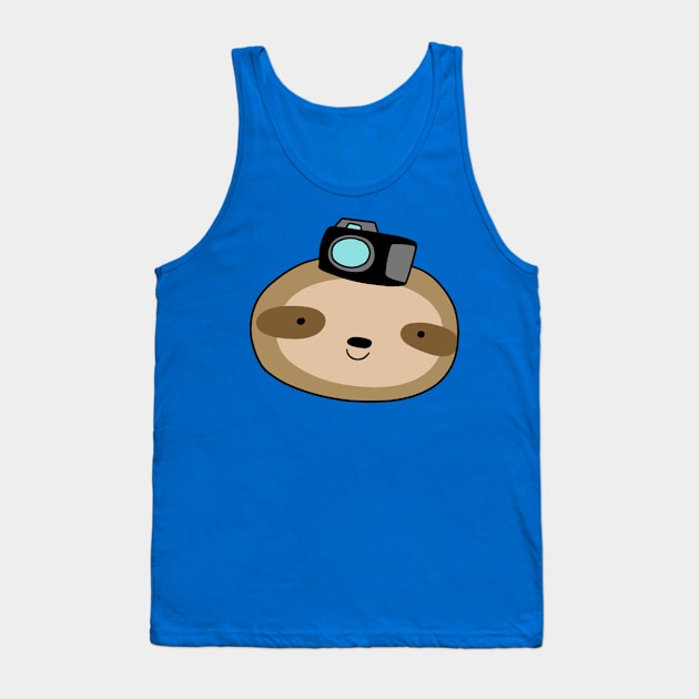 Camera Sloth Face Tank Top by saradaboru